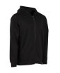 HOODIE FZ LOOPBACK BLACK