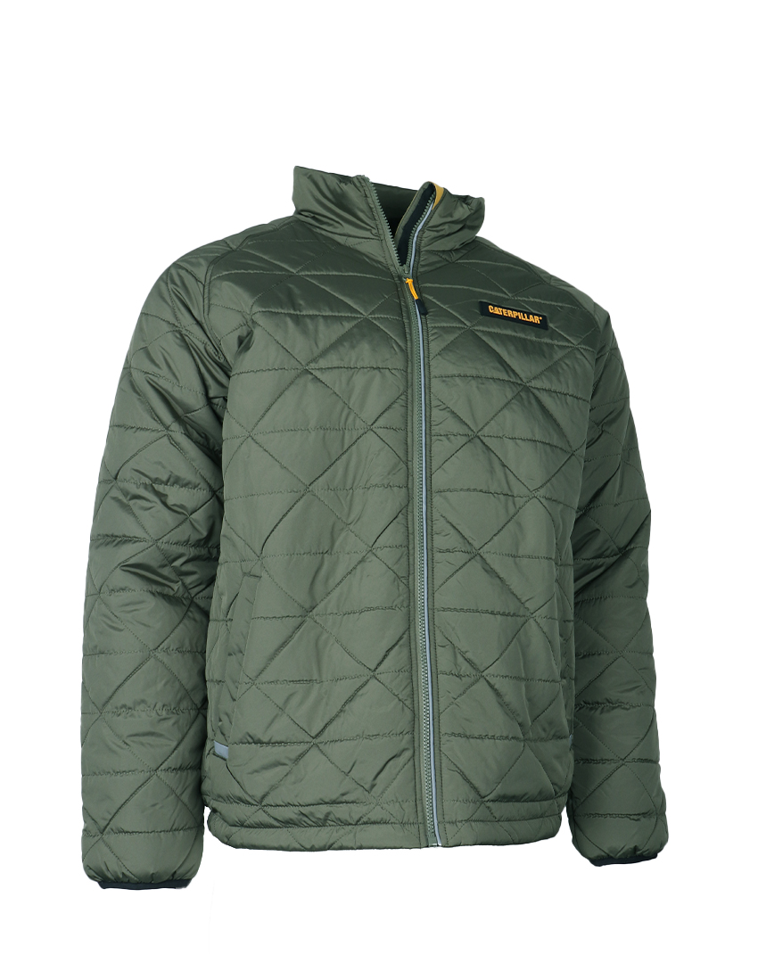 JACKET MEDIUMWEIGHT INSULATED TRIANGLE QUILTED DUSTY OLIVE