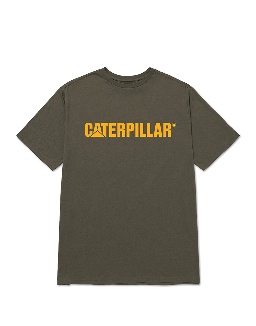 CAT LOGO TEE OLIVE NIGHT YEL