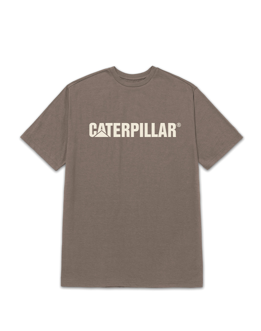 CAT LOGO TEE FOSSIL VANILLA