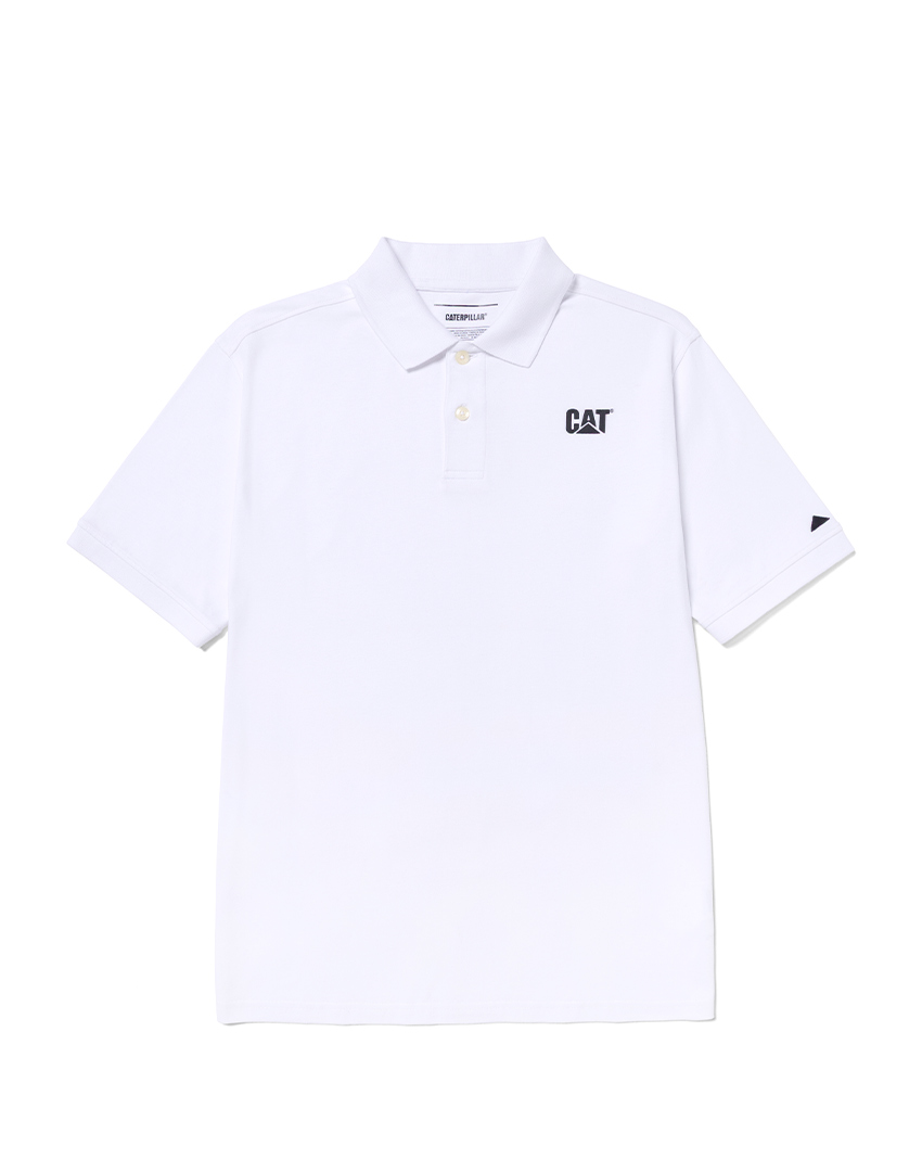 CAT LOGO JRSY POLO WT