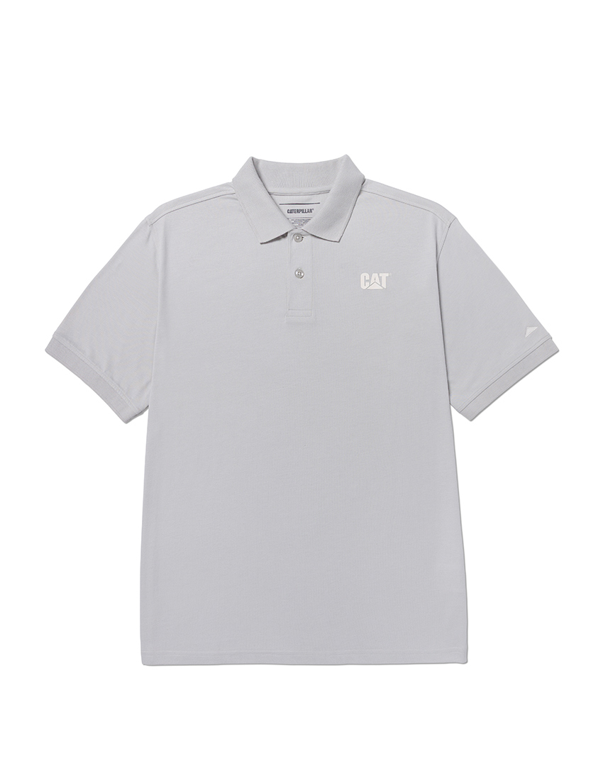 CAT LOGO JRSY POLO SILVER LAKE