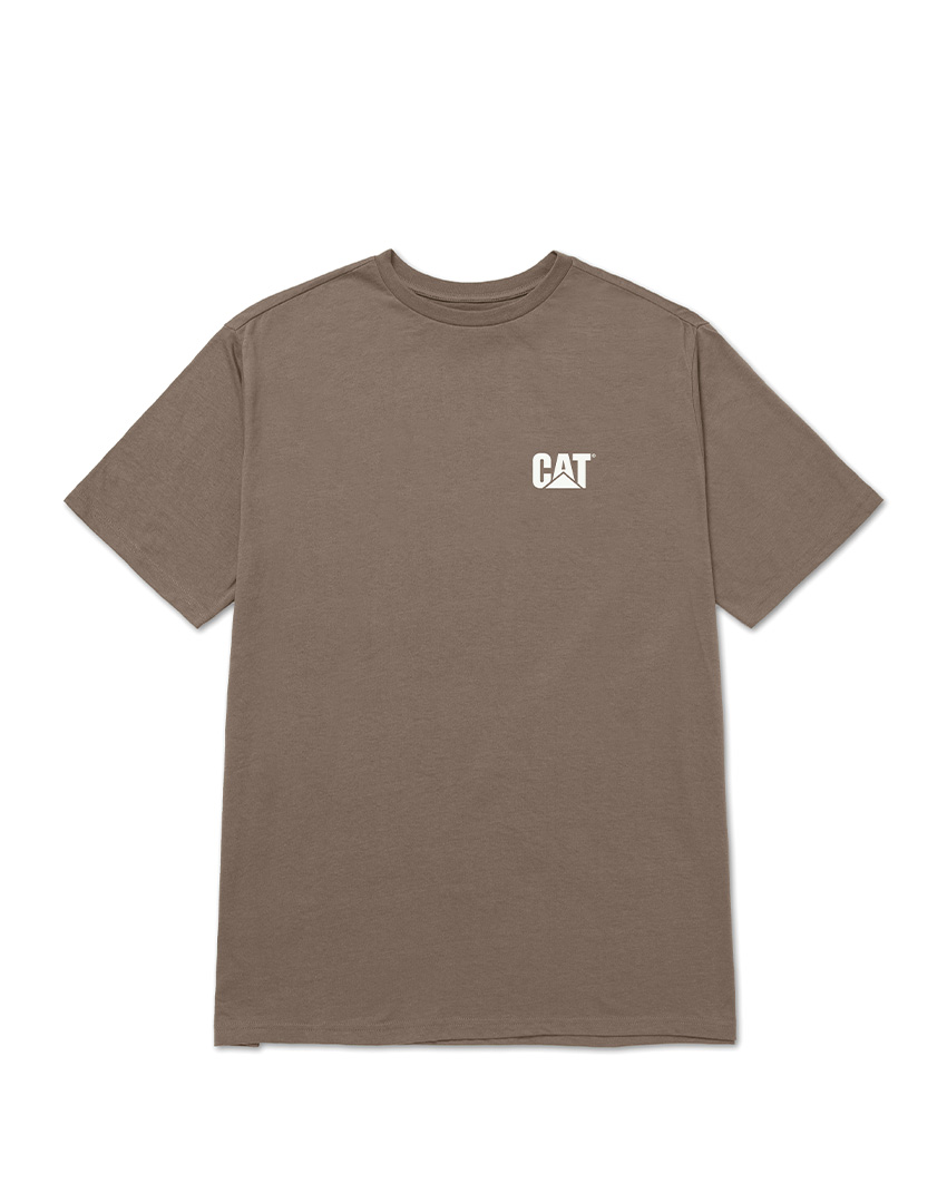 CAT SMALL LOGO TEE FOSSIL WT